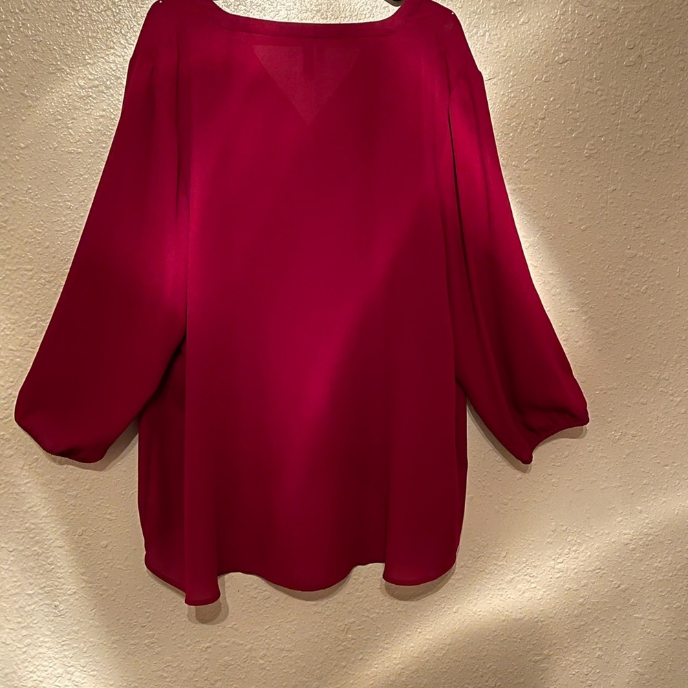 Maurices deep red blouse - Picture 3 of 4